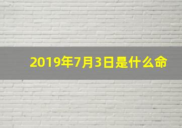 2019年7月3日是什么命