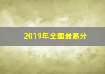 2019年全国最高分