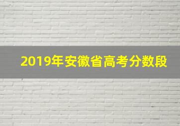 2019年安徽省高考分数段