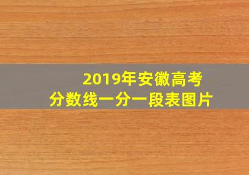 2019年安徽高考分数线一分一段表图片