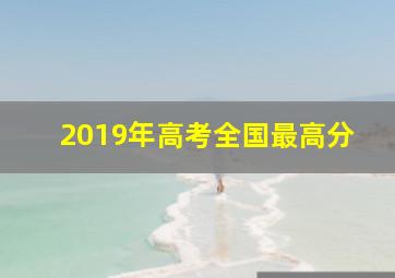 2019年高考全国最高分