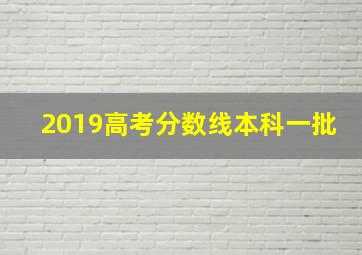 2019高考分数线本科一批