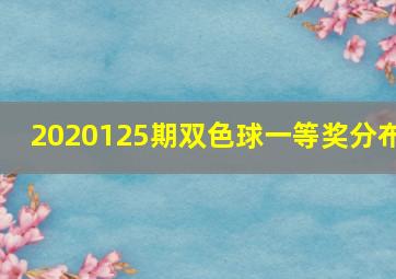 2020125期双色球一等奖分布