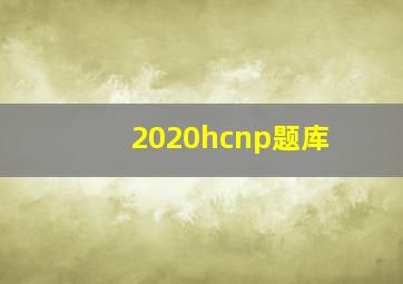 2020hcnp题库