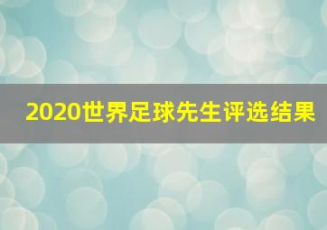 2020世界足球先生评选结果