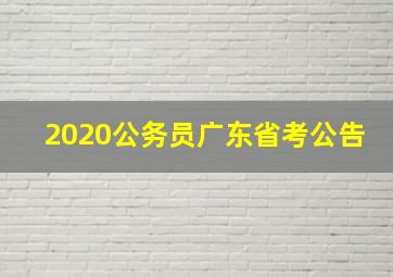 2020公务员广东省考公告