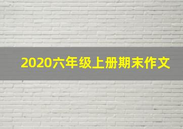 2020六年级上册期末作文