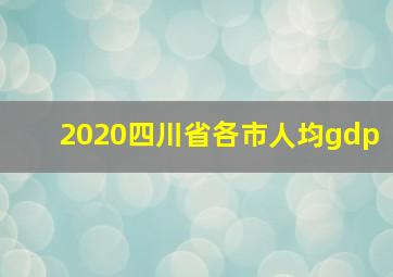 2020四川省各市人均gdp