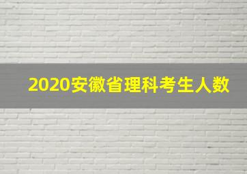 2020安徽省理科考生人数