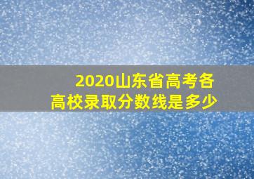 2020山东省高考各高校录取分数线是多少