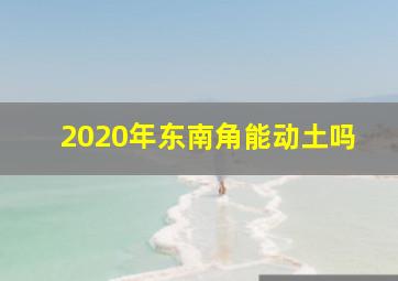 2020年东南角能动土吗