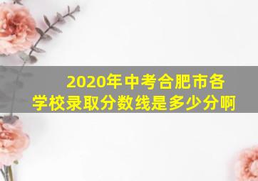 2020年中考合肥市各学校录取分数线是多少分啊