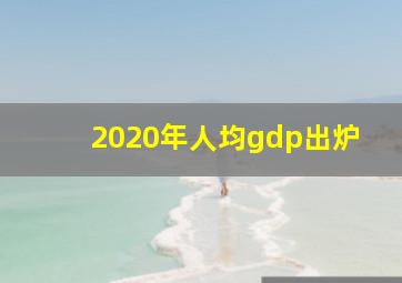 2020年人均gdp出炉