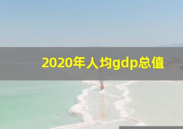 2020年人均gdp总值