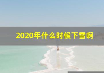 2020年什么时候下雪啊