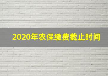 2020年农保缴费截止时间