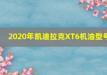 2020年凯迪拉克XT6机油型号