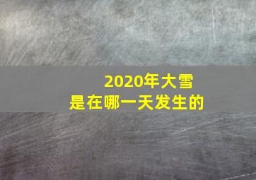 2020年大雪是在哪一天发生的