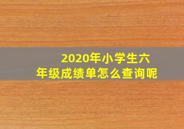 2020年小学生六年级成绩单怎么查询呢