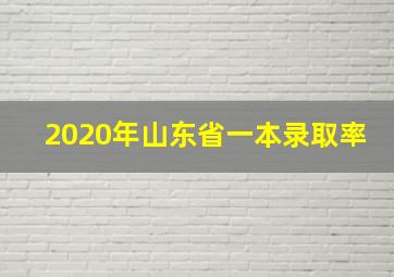 2020年山东省一本录取率