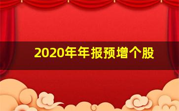 2020年年报预增个股