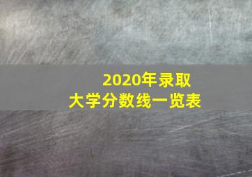 2020年录取大学分数线一览表