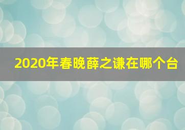 2020年春晚薛之谦在哪个台