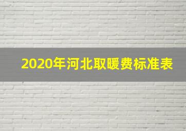 2020年河北取暖费标准表