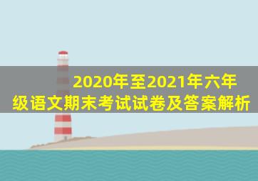 2020年至2021年六年级语文期末考试试卷及答案解析