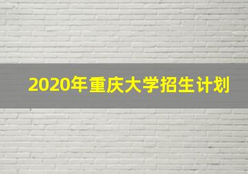 2020年重庆大学招生计划