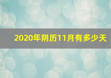 2020年阴历11月有多少天