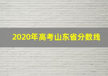 2020年高考山东省分数线