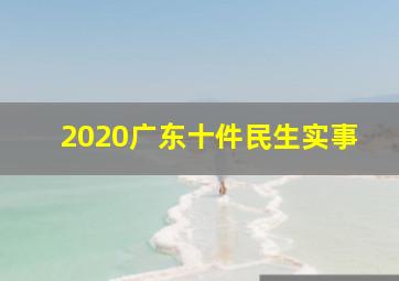 2020广东十件民生实事