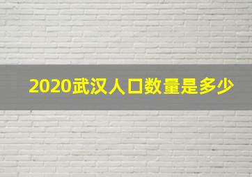 2020武汉人口数量是多少