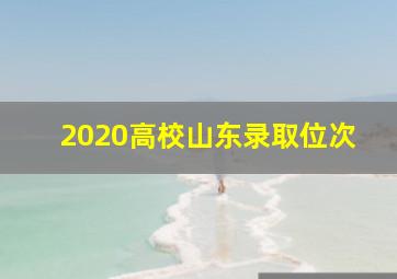 2020高校山东录取位次