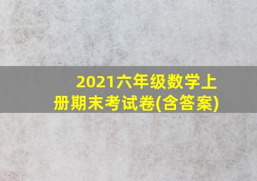 2021六年级数学上册期末考试卷(含答案)