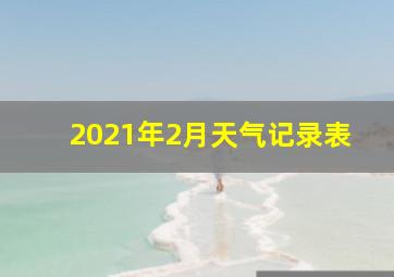 2021年2月天气记录表