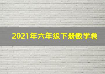 2021年六年级下册数学卷