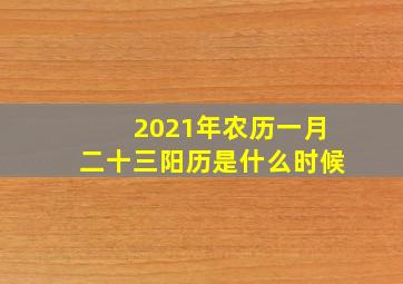 2021年农历一月二十三阳历是什么时候