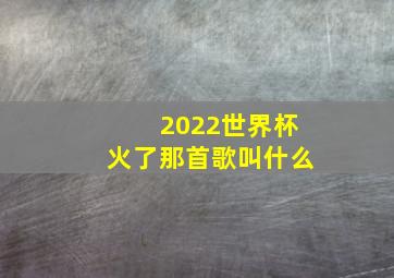 2022世界杯火了那首歌叫什么