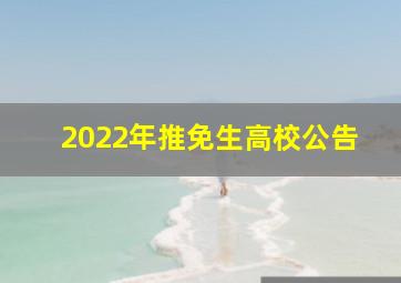 2022年推免生高校公告