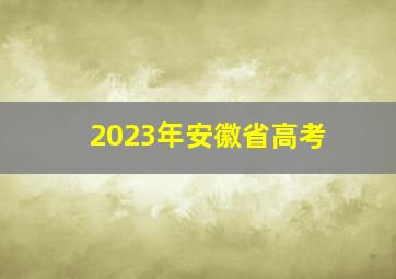 2023年安徽省高考