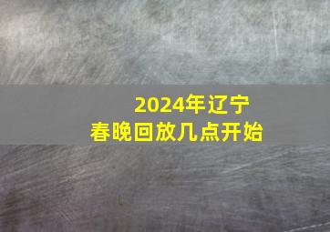 2024年辽宁春晚回放几点开始