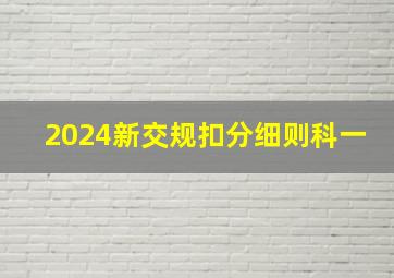 2024新交规扣分细则科一