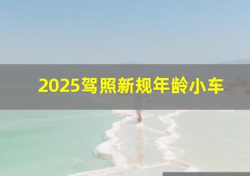 2025驾照新规年龄小车