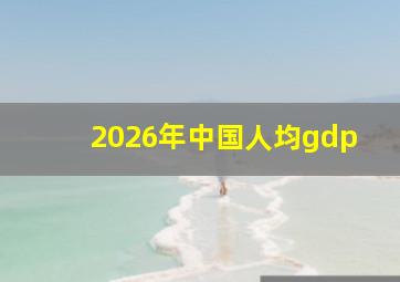 2026年中国人均gdp