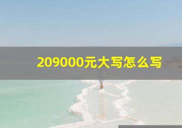 209000元大写怎么写