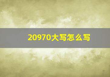 20970大写怎么写