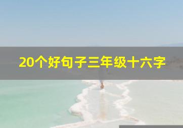 20个好句子三年级十六字