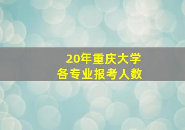 20年重庆大学各专业报考人数